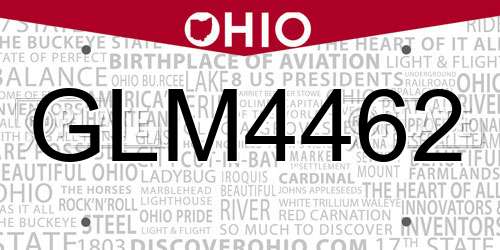 GLM4462 Ohio License Plate