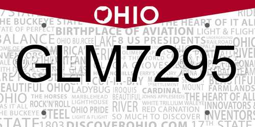 GLM7295 Ohio License Plate
