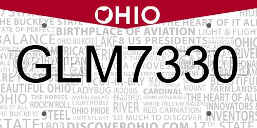 GLM7330 Ohio License Plate