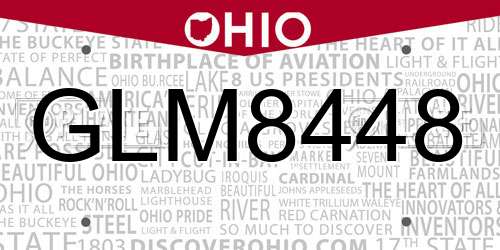 GLM8448 Ohio License Plate