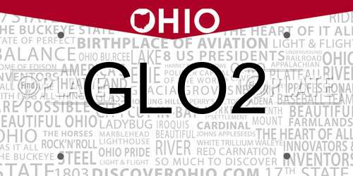 GLO2 Ohio License Plate