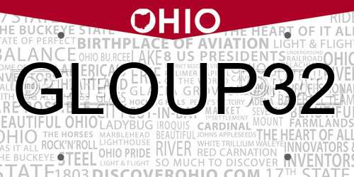 GLOUP32 Ohio License Plate