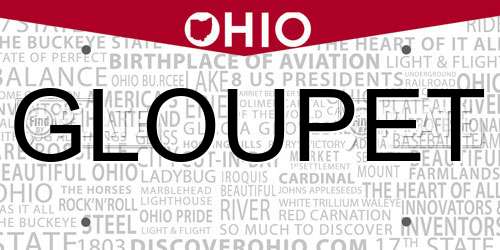 GLOUPET Ohio License Plate