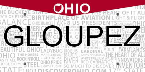 GLOUPEZ Ohio License Plate