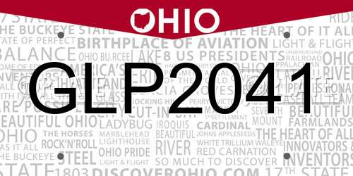 GLP2041 Ohio License Plate