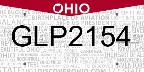 GLP2154 Ohio License Plate