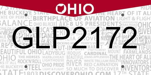 GLP2172 Ohio License Plate