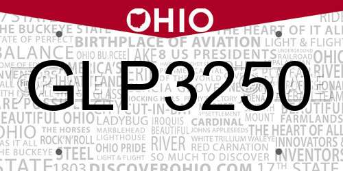GLP3250 Ohio License Plate