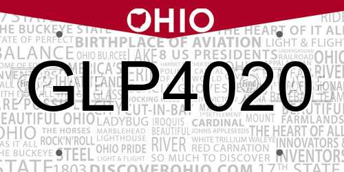 GLP4020 Ohio License Plate