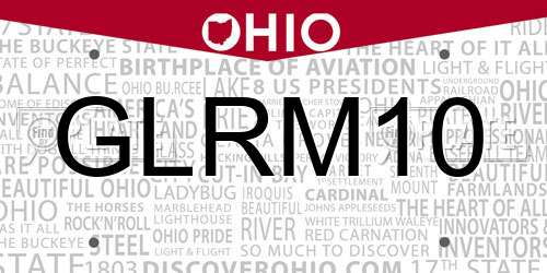 GLRM10 Ohio License Plate