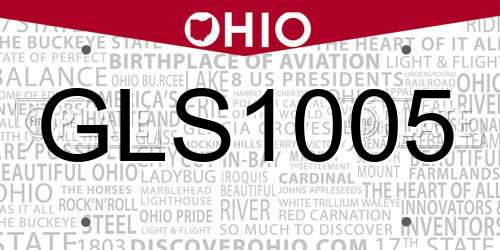 GLS1005 Ohio License Plate