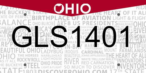 GLS1401 Ohio License Plate