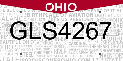 GLS4267 Ohio License Plate