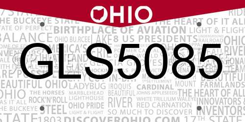 GLS5085 Ohio License Plate