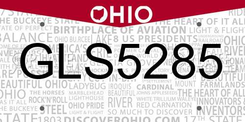 GLS5285 Ohio License Plate