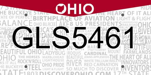 GLS5461 Ohio License Plate