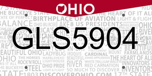 GLS5904 Ohio License Plate