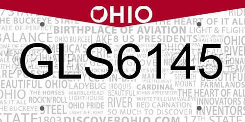 GLS6145 Ohio License Plate