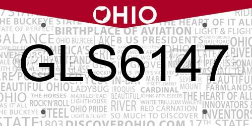 GLS6147 Ohio License Plate