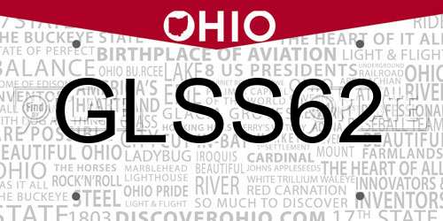 GLSS62 Ohio License Plate