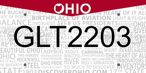 GLT2203 Ohio License Plate