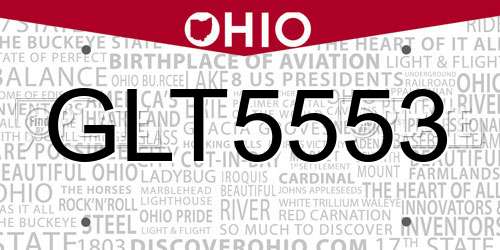 GLT5553 Ohio License Plate