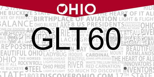 GLT60 Ohio License Plate