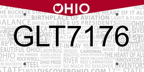 GLT7176 Ohio License Plate