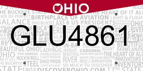 GLU4861 Ohio License Plate