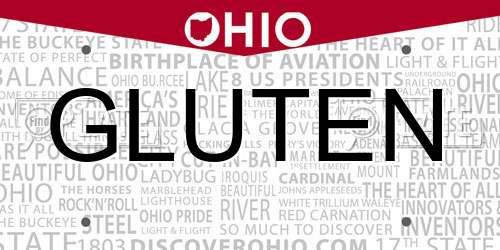 GLUTEN Ohio License Plate