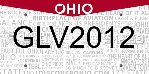 GLV2012 Ohio License Plate