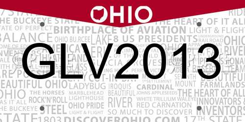 GLV2013 Ohio License Plate