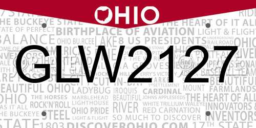 GLW2127 Ohio License Plate