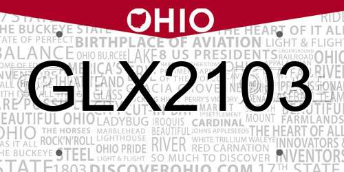 GLX2103 Ohio License Plate