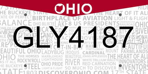 GLY4187 Ohio License Plate