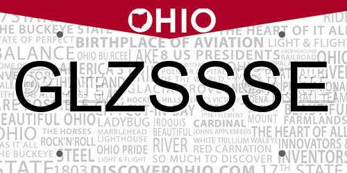 GLZSSSE Ohio License Plate