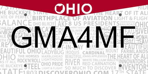 GMA4MF Ohio License Plate