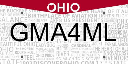 GMA4ML Ohio License Plate