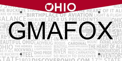 GMAFOX Ohio License Plate