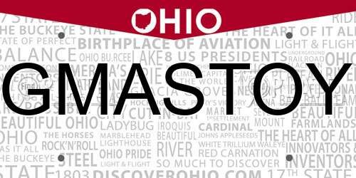 GMASTOY Ohio License Plate