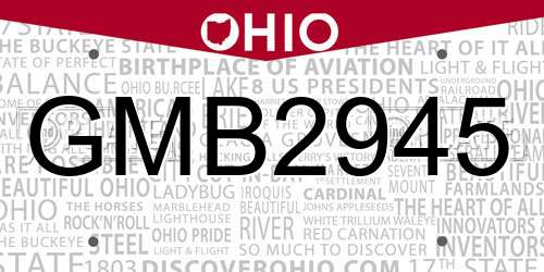 GMB2945 Ohio License Plate