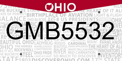 GMB5532 Ohio License Plate
