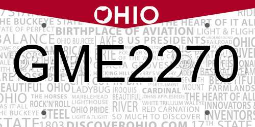 GME2270 Ohio License Plate