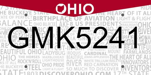 GMK5241 Ohio License Plate