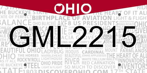 GML2215 Ohio License Plate