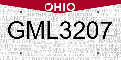 GML3207 Ohio License Plate