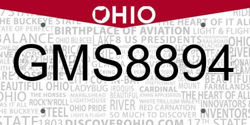 GMS8894 Ohio License Plate