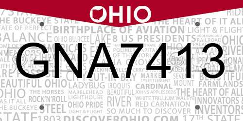 GNA7413 Ohio License Plate