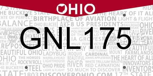 GNL175 Ohio License Plate