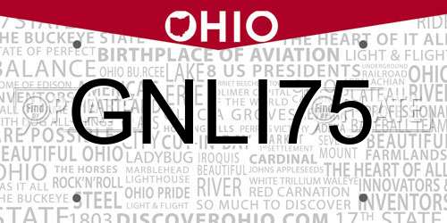 GNLI75 Ohio License Plate